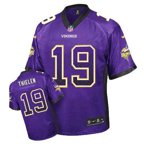 Nike Vikings #19 Adam Thielen Purple Team Color Men's Stitched NFL Elite Drift Fashion Jersey - Click Image to Close